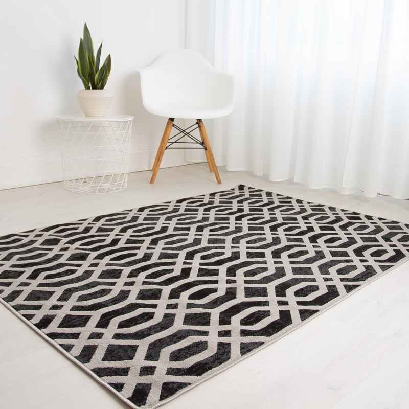 Balletto 18FA Modern Trellis Rugs in Anthra Grey – The Rug Seller