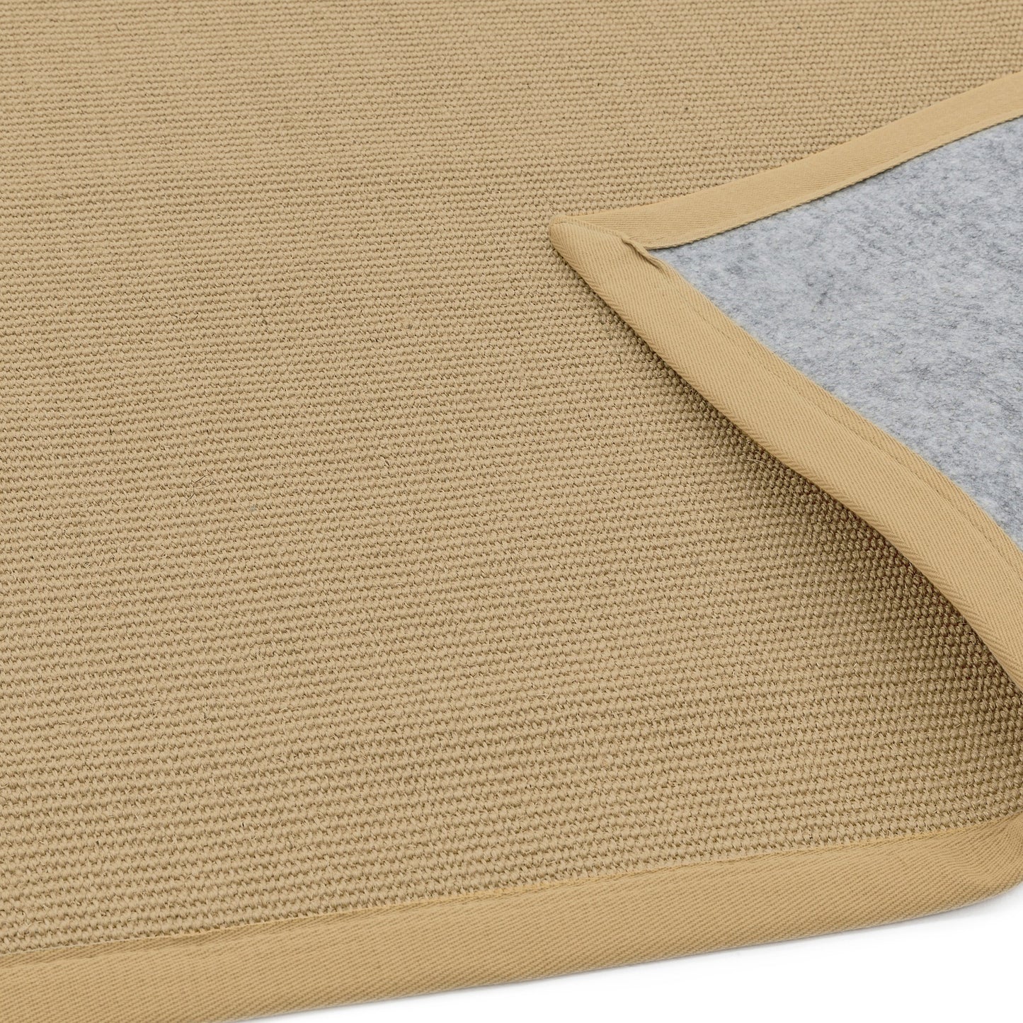Sisal Plain Border Woven Rugs in Linen
