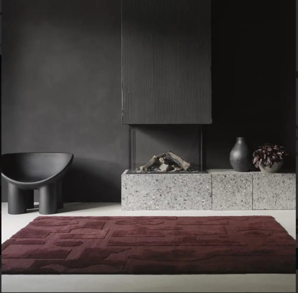 Mural Form Burgundy 121130 Rug