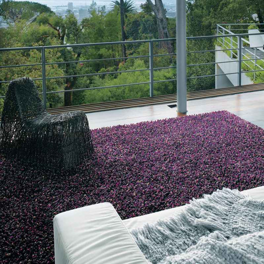 Brink and Campman Rocks Shaggy Wool Rugs 70502 Plum
