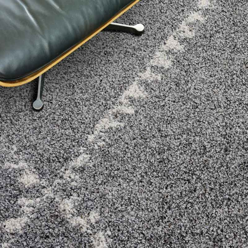 Mehari Boho Shaggy Rugs 23229 4268 in Grey Ivory