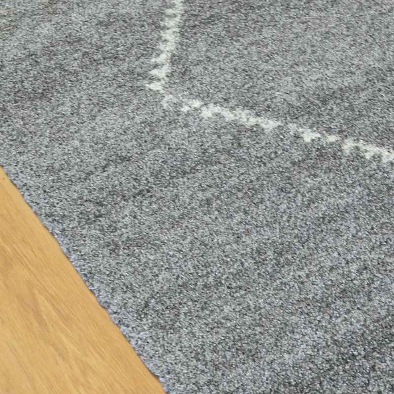 Mehari Boho Shaggy Rugs 23229 4268 in Grey Ivory