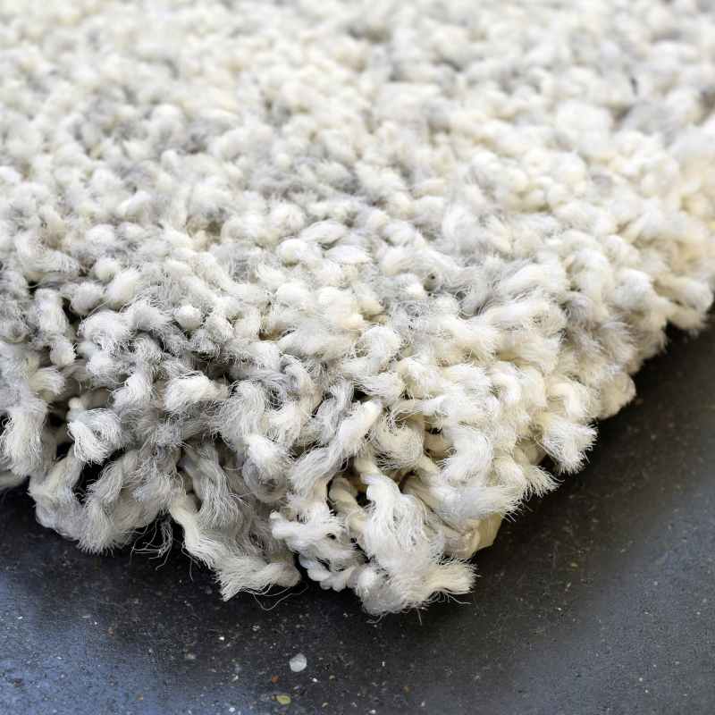Mehari Boho Shaggy Rugs 23229 6288 in Ivory Grey