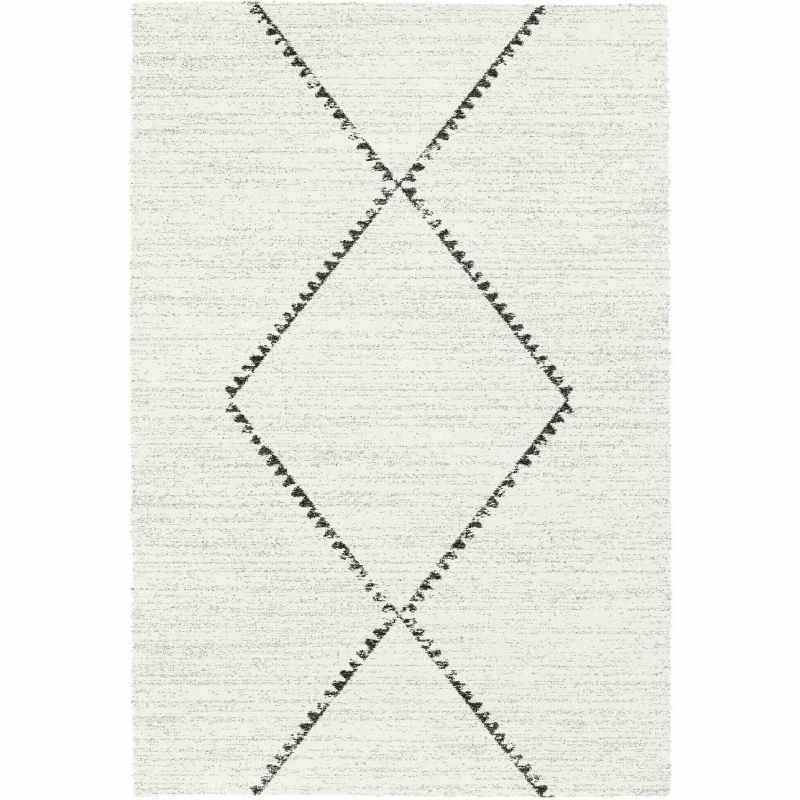 Mehari Boho Shaggy Rugs 23229 6288 in Ivory Grey
