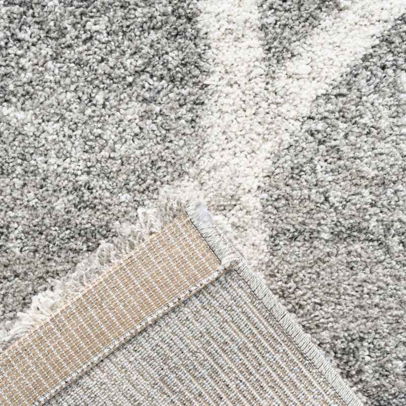 Mehari 23411 5262 Abstract Shaggy Wilton Rugs in Light Grey