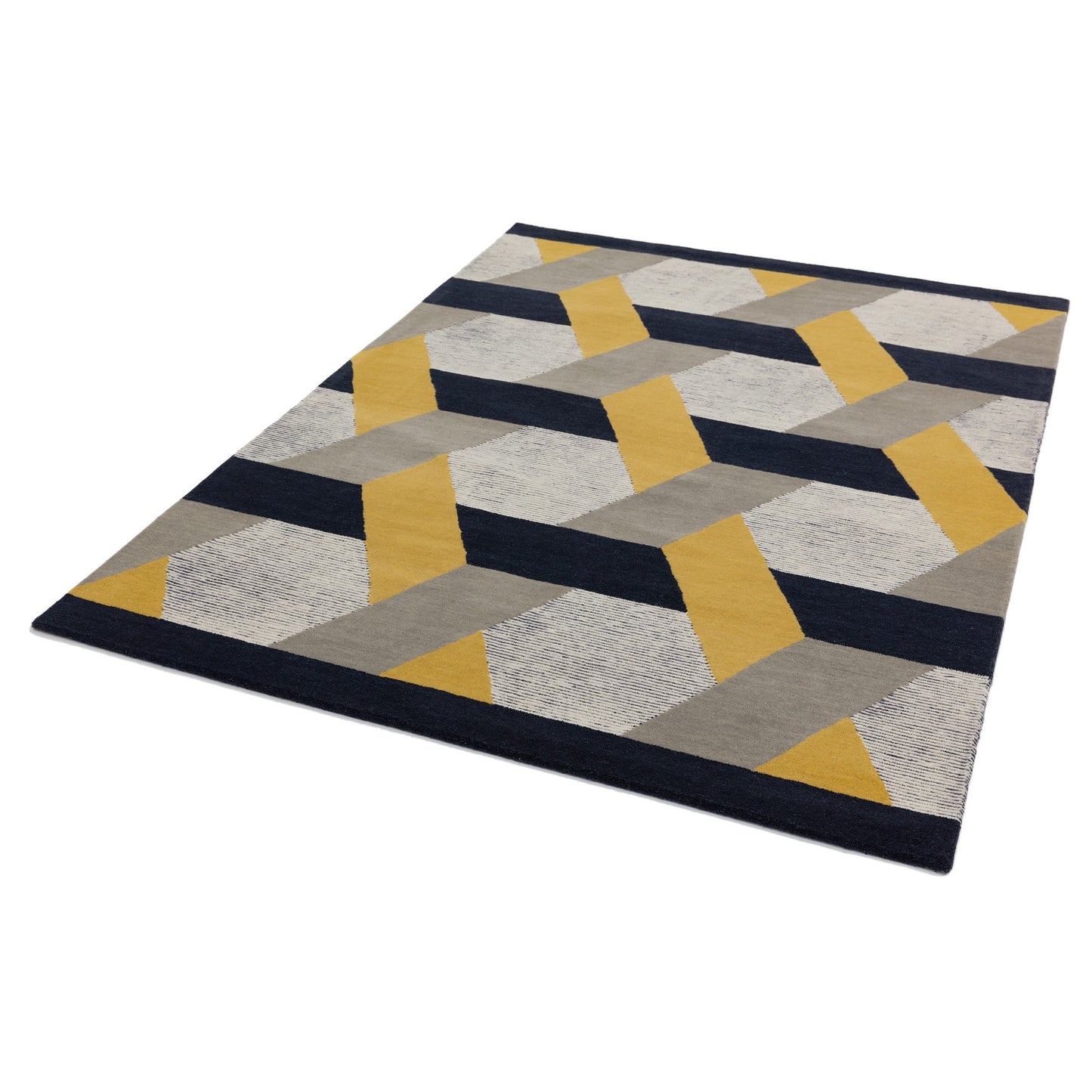 Camden Wool Geometric Rugs in Gold