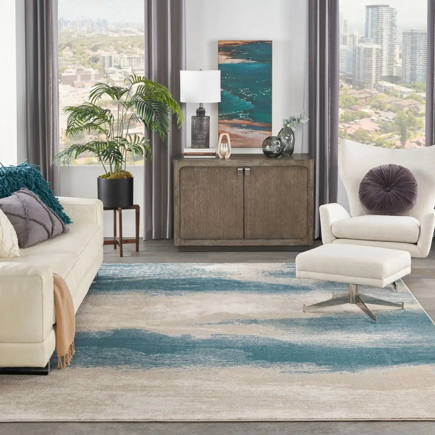 Maxell MAE06 Ivory Teal Rug RS