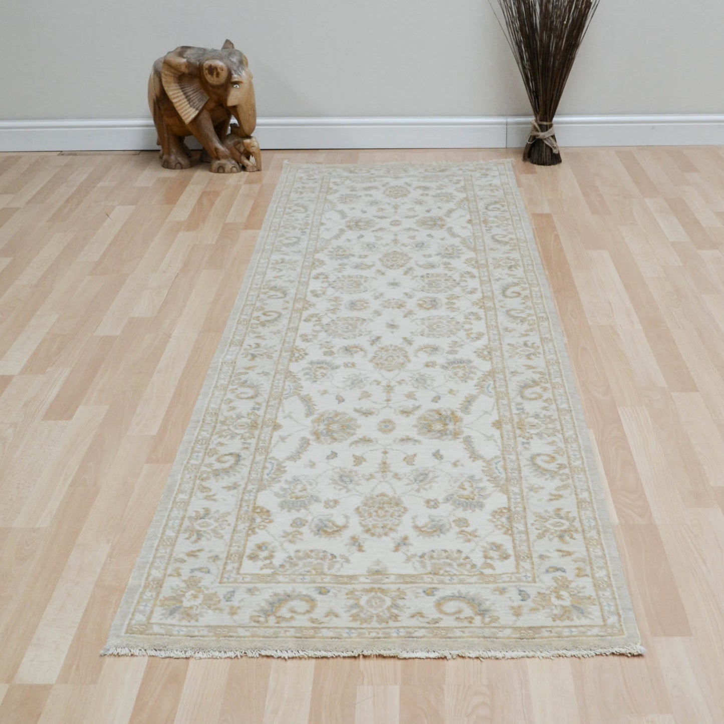 Chobi Traditional Wool Hallway Runners CB01 in Beige