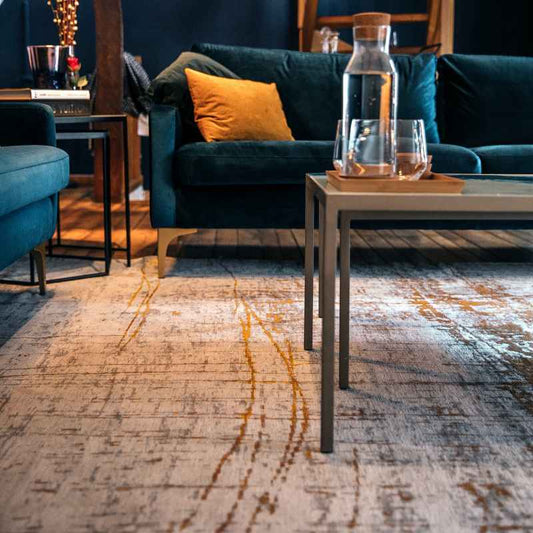 Louis De Poortere Modern Abstract Mad Men Griff Rugs 8419 in Columbus Gold