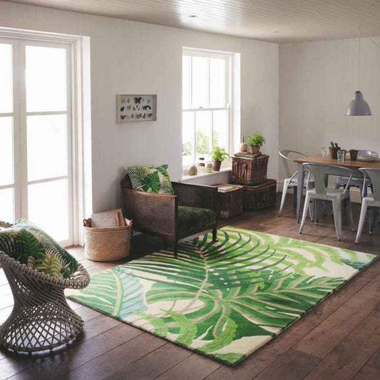Sanderson Manila Botanical Wool Rugs 46407 in Green