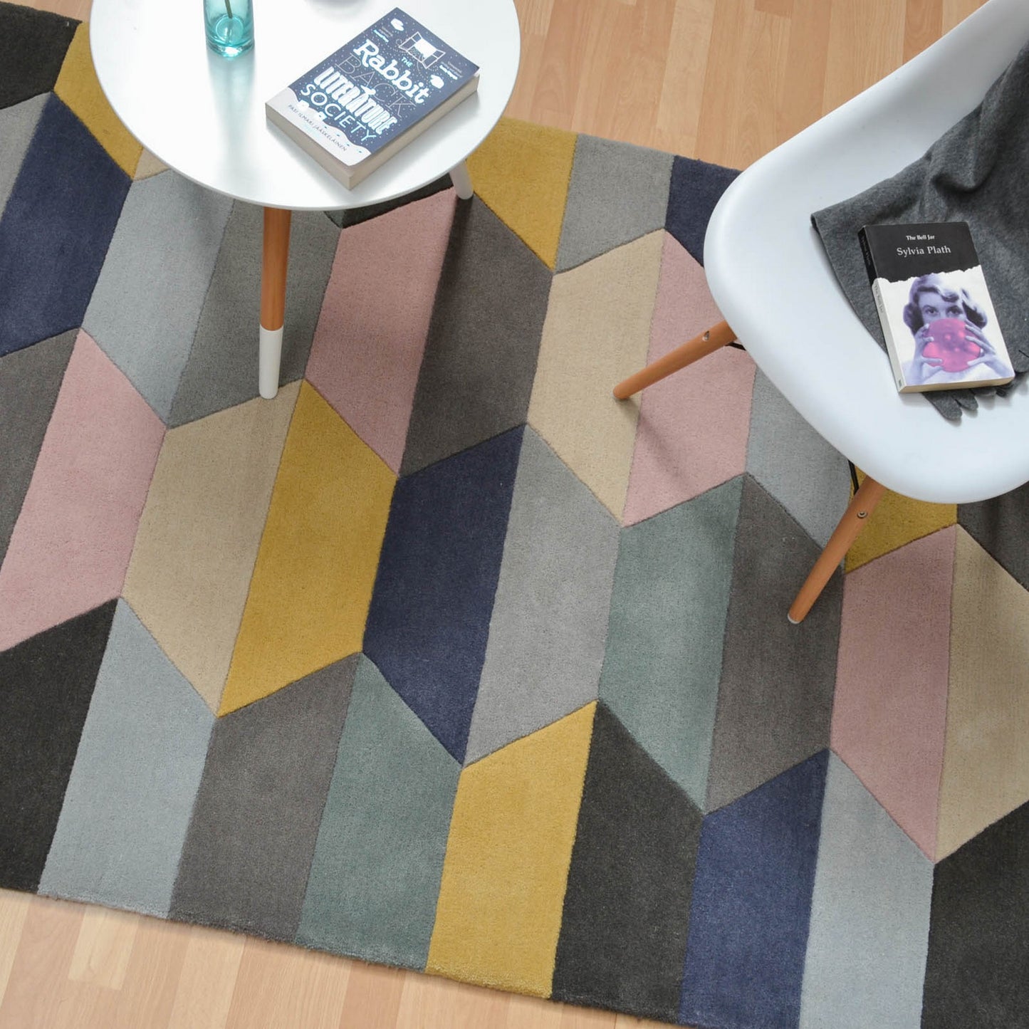 Funk Honeycomb Pastel Modern Wool Rugs