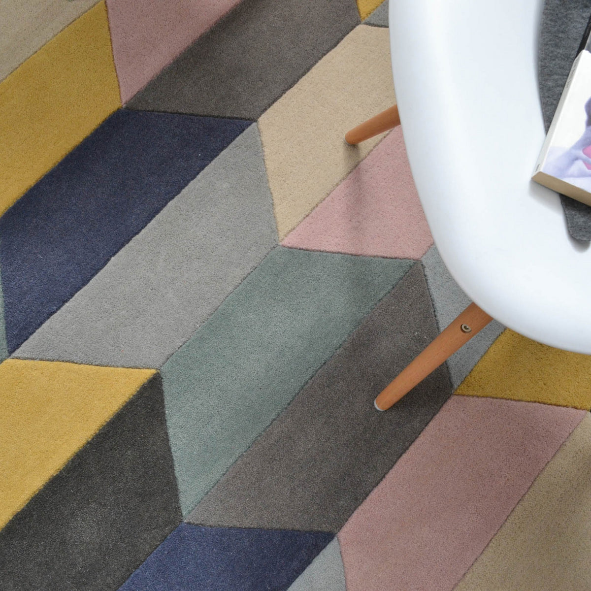 Pastel Rug Modern Funk Honeycomb Pastel Modern Wool Rugs – The Rug Seller