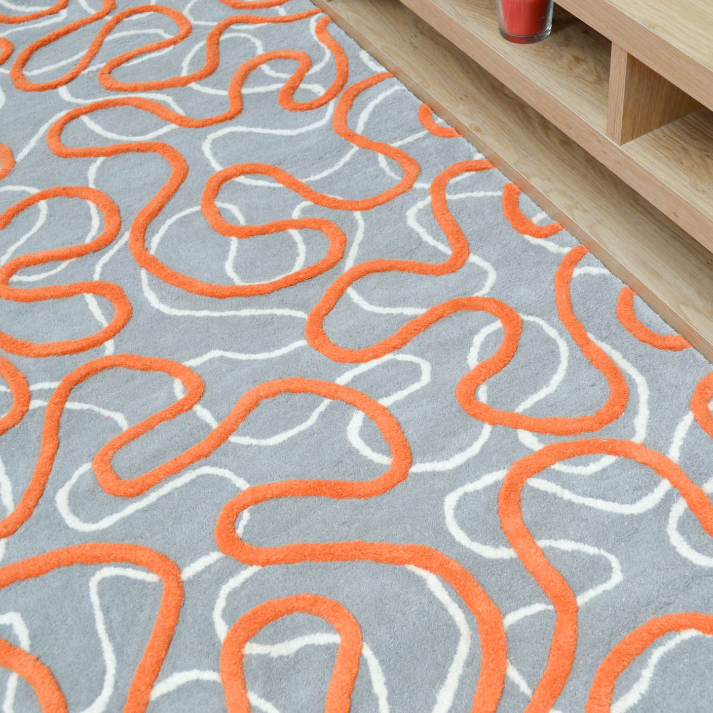 Squiggle Rugs in Orange