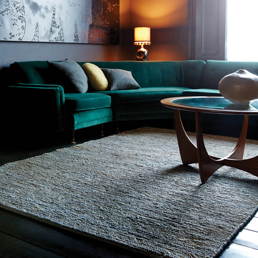 Jute Soumak Natural Woven Modern Rugs in Silver