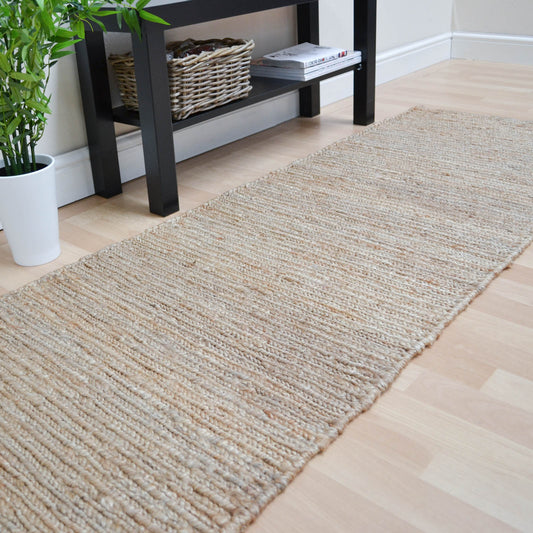 Jute Soumak Woven Modern Hallway Runner Rugs in Natural