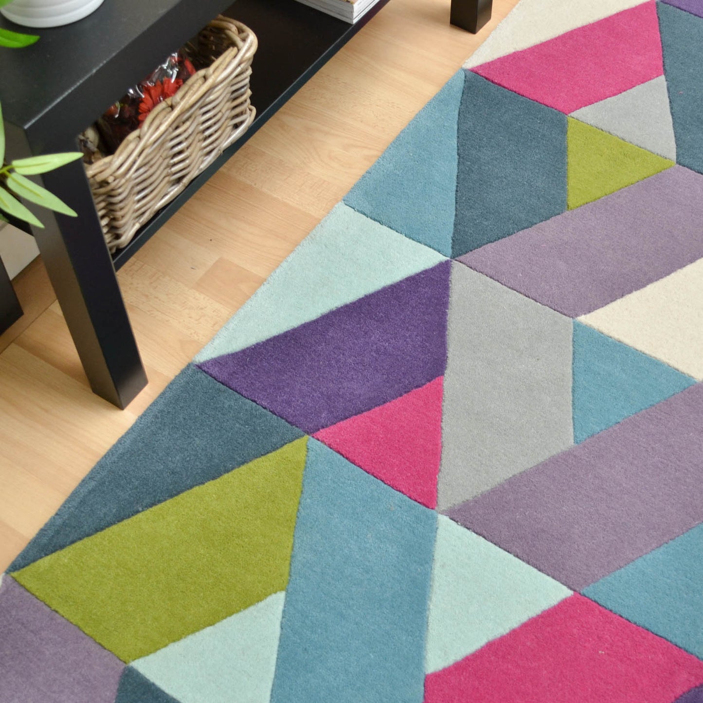 Funk Chevron Hallway Runners in Blue and Green