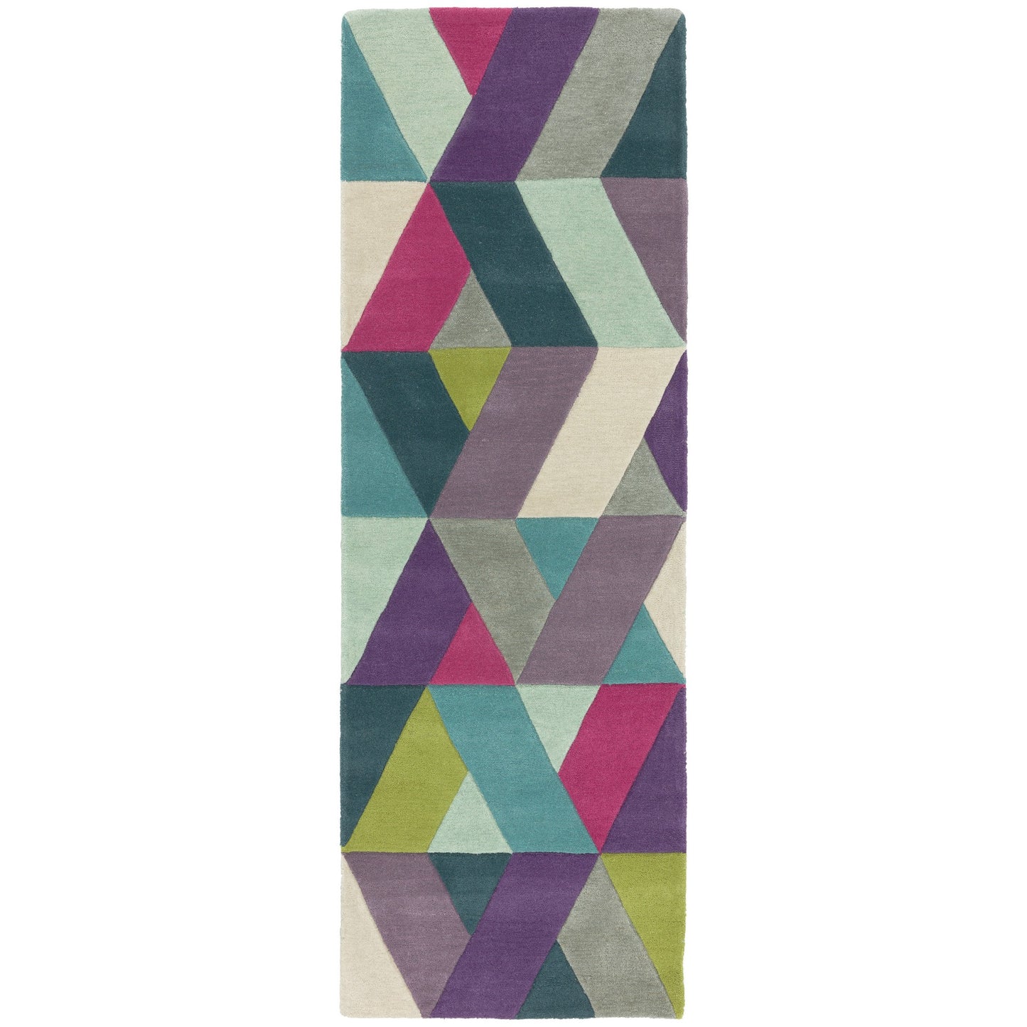Funk Chevron Hallway Runners in Blue and Green