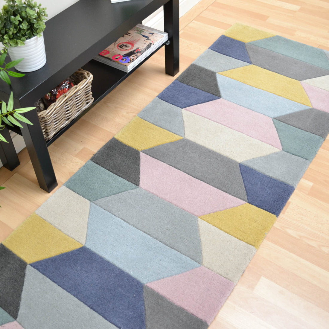 Funk Honeycomb Pastel Modern Hallway Runners – The Rug Seller