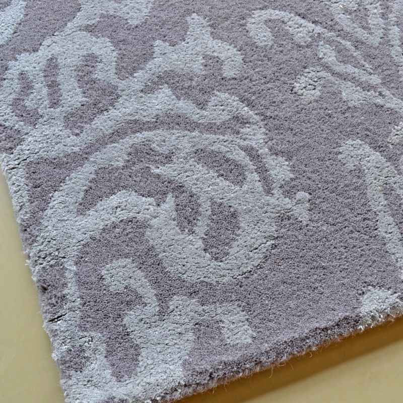 Riverside Damask Rugs 46705 in Pewter by Sanderson