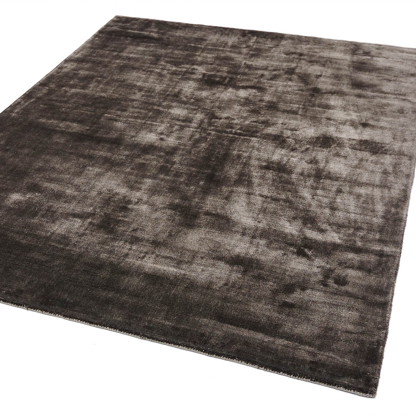 Katherine Carnaby Plain Chrome Designer Rug in Charcoal