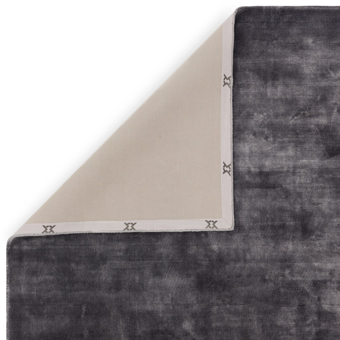 Katherine Carnaby Plain Chrome Designer Rug in Lead Grey