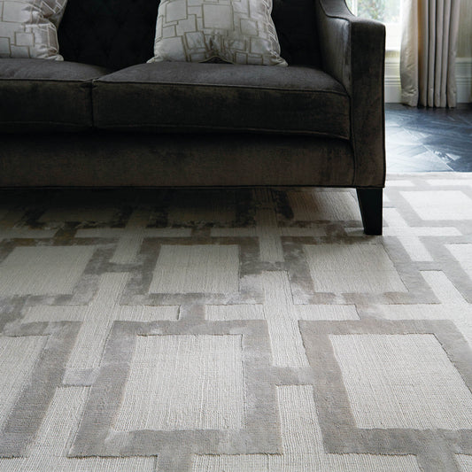 Katherine Carnaby Eaton Geometric Rugs in Silver Grey