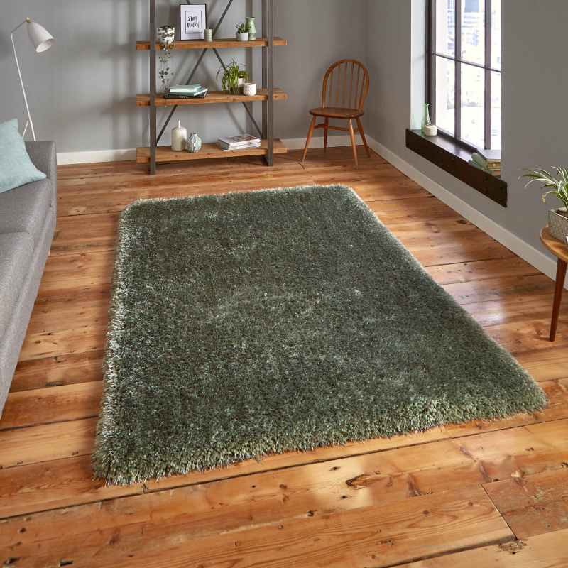 Montana Shaggy Rugs in Aqua Green