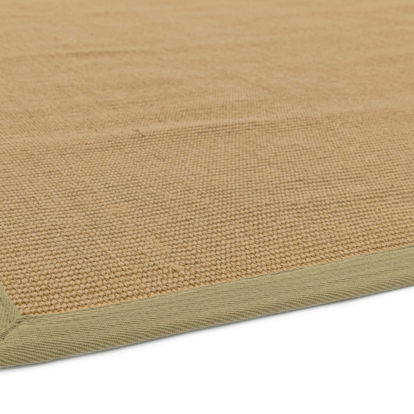 Sisal Plain Rugs in Linen with Sage Green Border