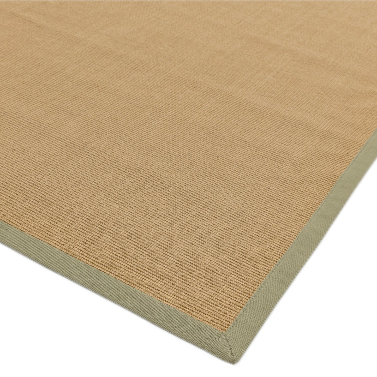 Sisal Plain Rugs in Linen with Sage Green Border
