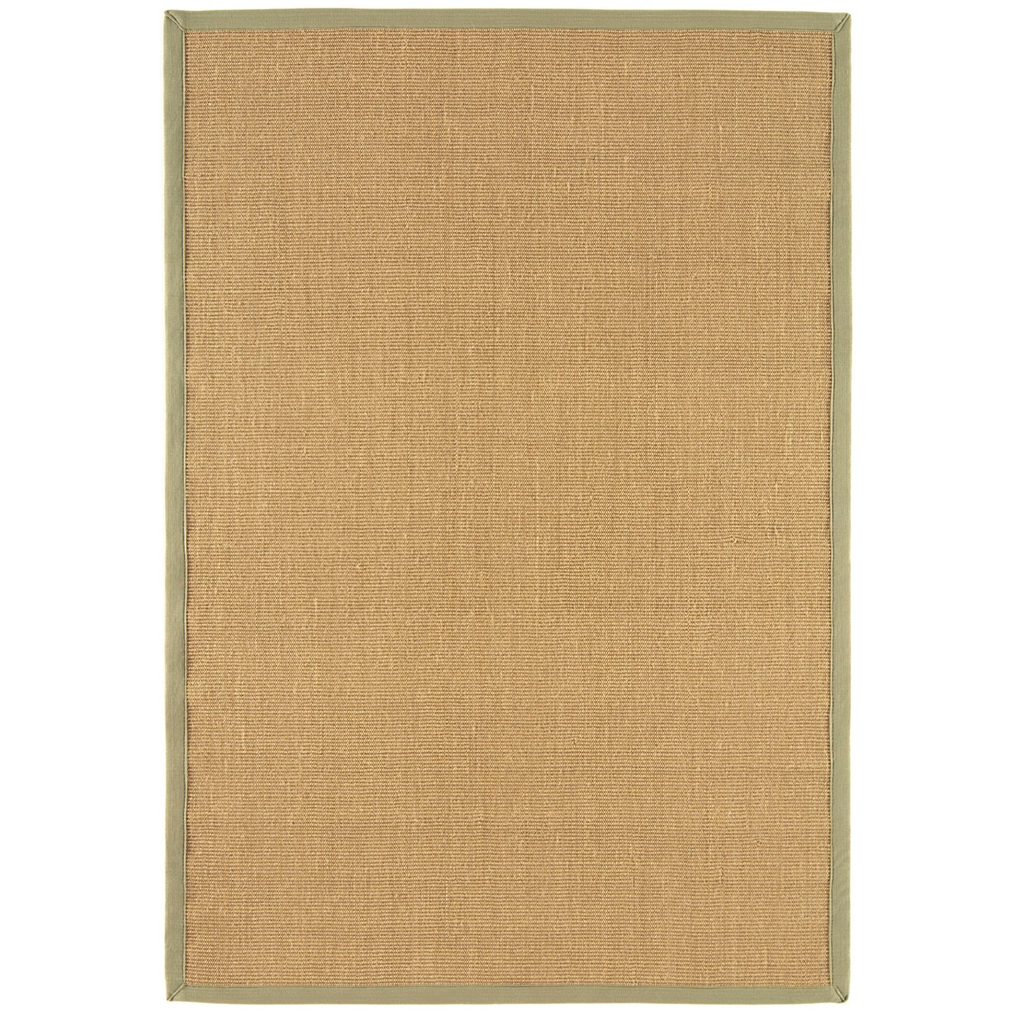 Sisal Plain Rugs in Linen with Sage Green Border
