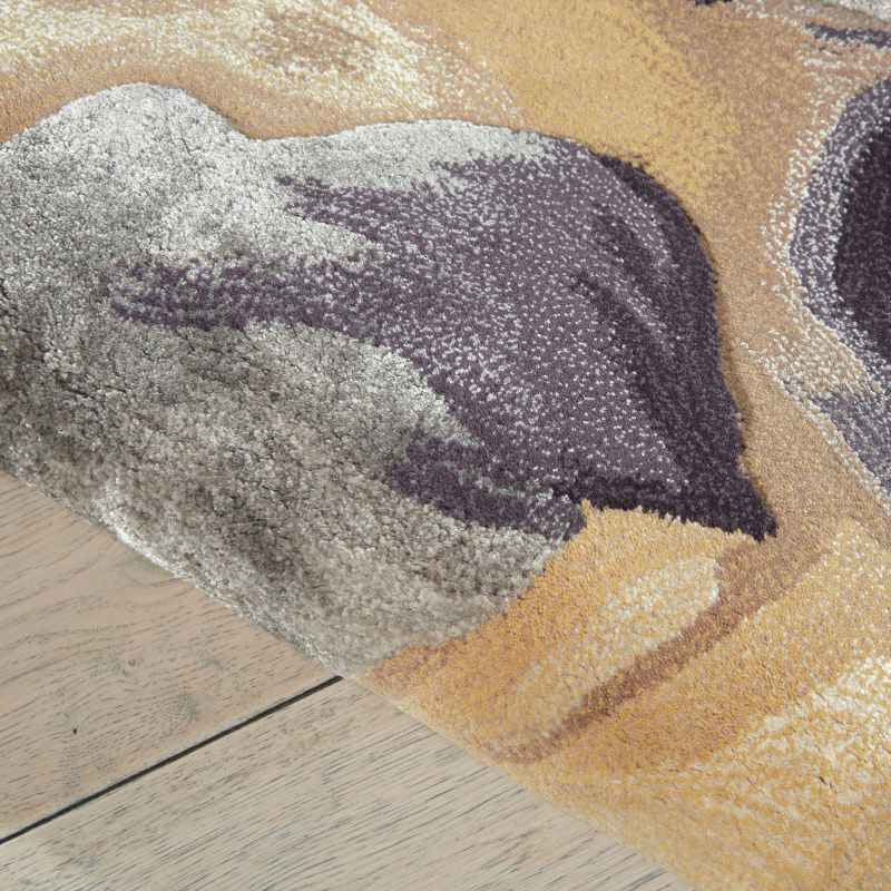 Prismatic Modern Abstract Rugs PRS02 by Nourison in Beige and Silver Grey