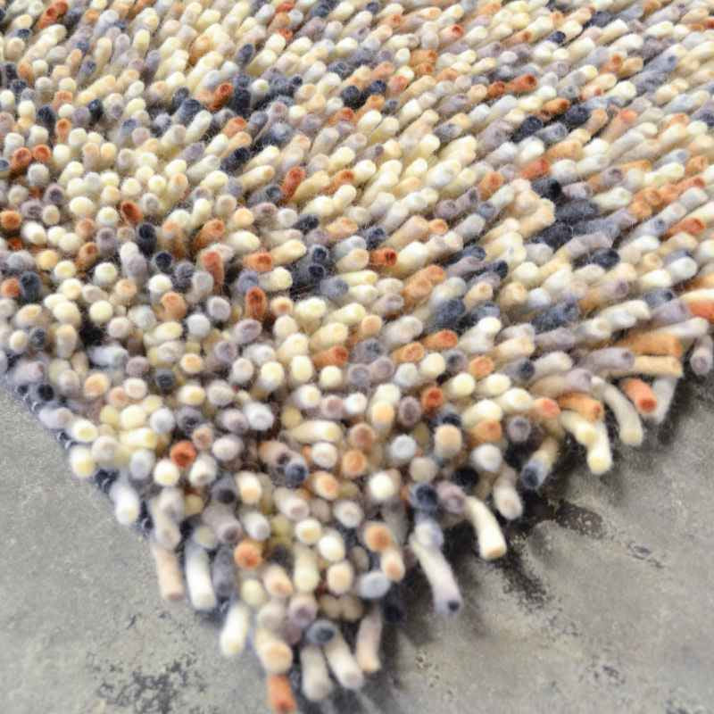 Brink and Campman Rocks Mix Shaggy Wool Rugs 70401 Putty