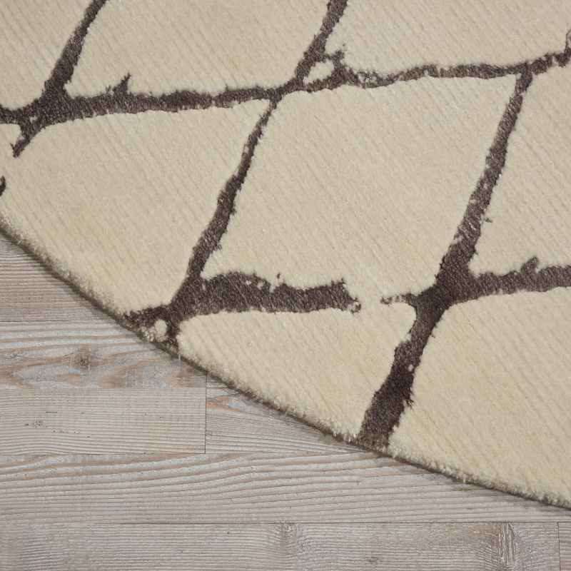 Nourison Twilight Circular Rugs TWI15 in Ivory