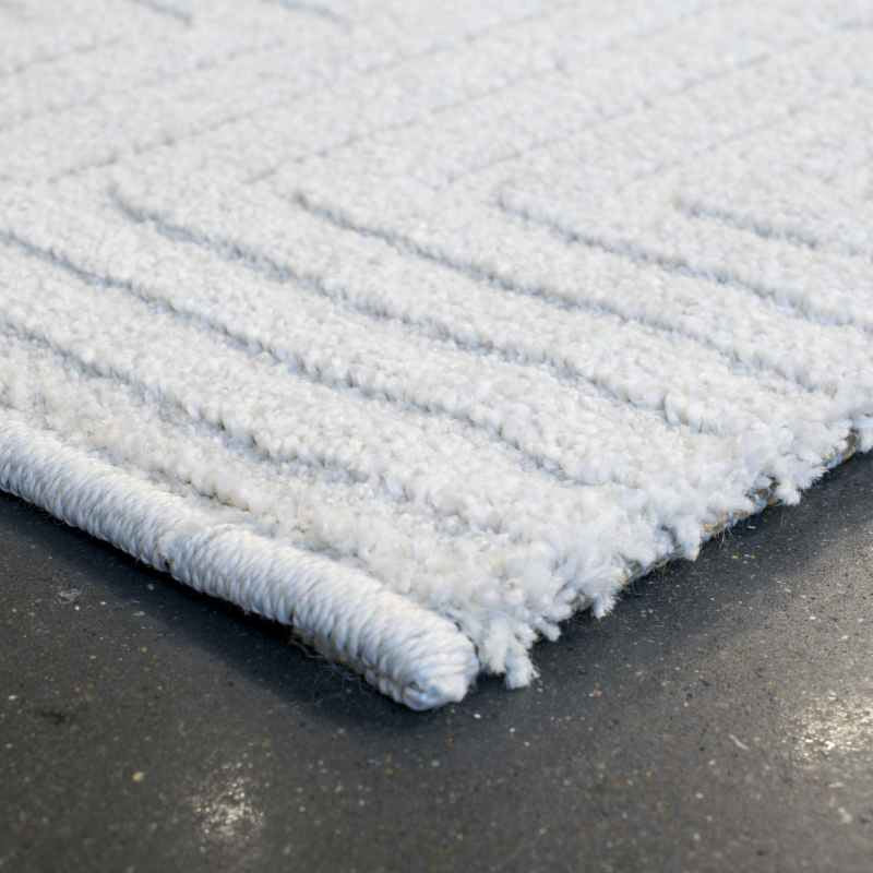 Geometric Modern Textured Rugs in 410009 6161 Cream