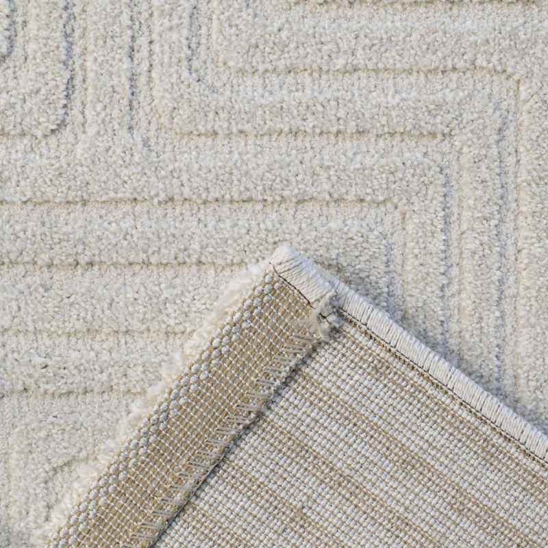 Geometric Modern Textured Rugs in 410009 6161 Cream