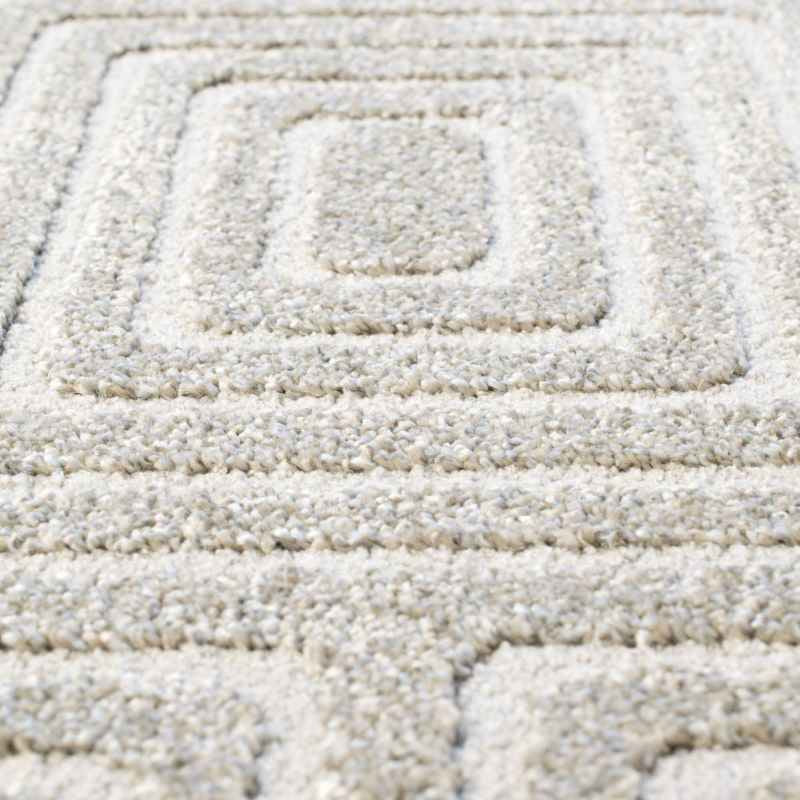 Geometric Modern Textured Rugs in 410009 7121 Taupe