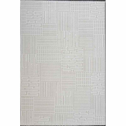 Geo Geometric Stripe Rugs 41072 6161 in Grey