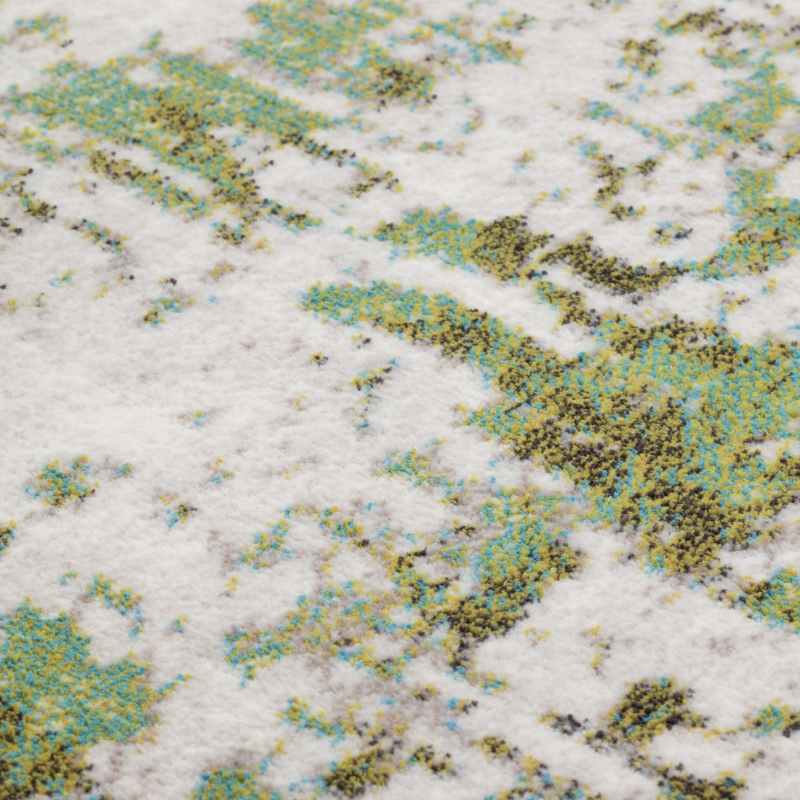 City Modern Distressed Block Rugs 41299 992 in Green