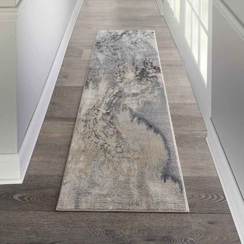 Maxell Abstract Runner Rugs MAE08 by Nourison in Grey