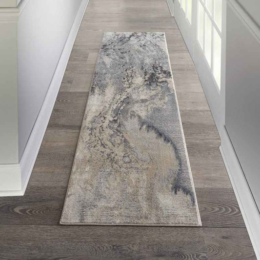 Maxell Abstract Runner Rugs MAE08 by Nourison in Grey