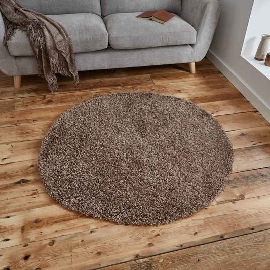 Vista Circular Shaggy Round Rugs 2236 Beige