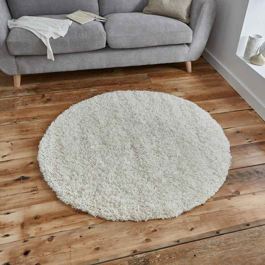 Vista Circular Shaggy Round Rugs 2236 Cream