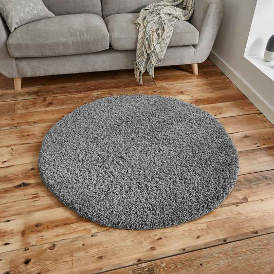 Vista Circular Shaggy Round Rugs 2236 Grey