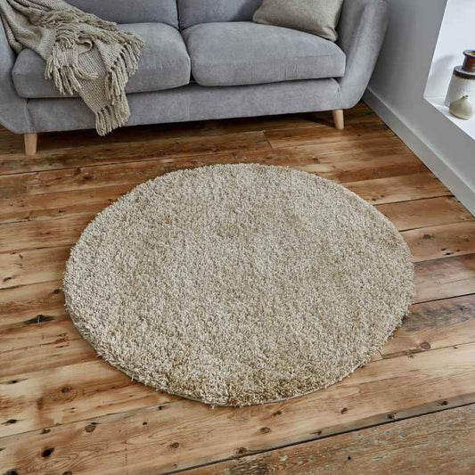 Vista Circular Shaggy Round Rugs 2236 Light Beige