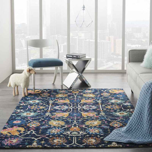 Passion Modern Persian Rugs PSN01 in Navy Blue