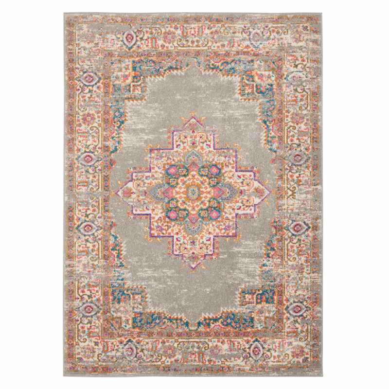 Passion Traditional Medallion Persian Rugs PSN03 in Grey
