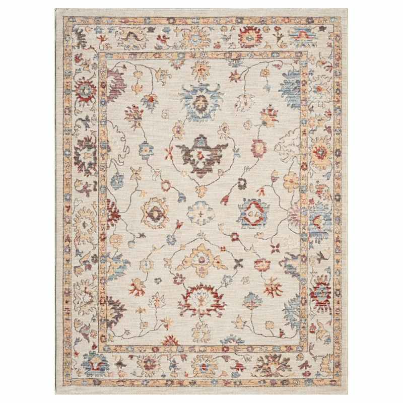 Alia 428GC Traditional Border Rugs in Beige Sand