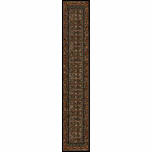 Royal Kashqai Traditional Wool Runner Rugs 4301 500 Navy Blue