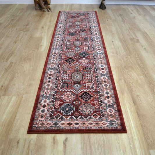 Royal Kashqai Traditional Wool Runner Rugs 4306 300 Brick