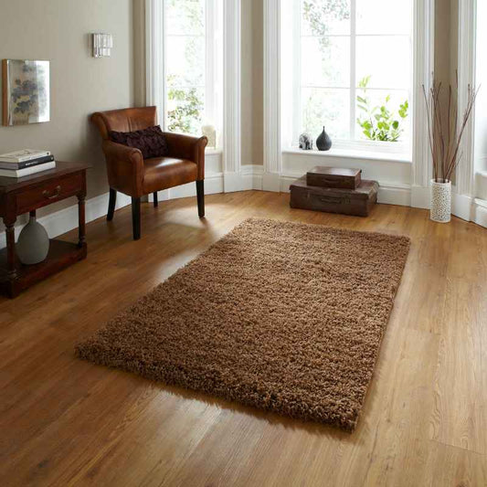 Vista Shaggy Plain Thick Rugs 2236 Beige